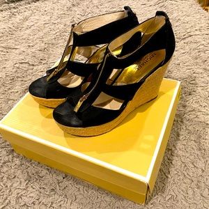 Michael Kors black wedge espadrilles 7.5 great condition